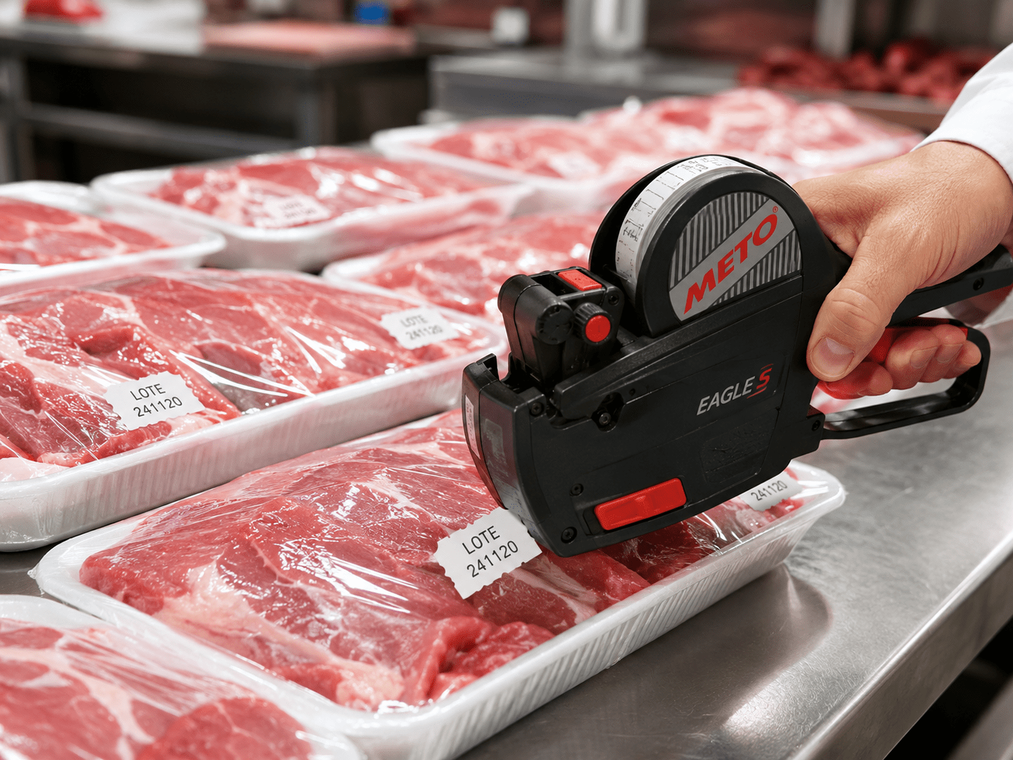 Etiquetado de carne para co0ntrolar el lote