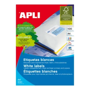 Etiquetas APLI 105 × 148 mm A4 permanente blanco (400 uds.)