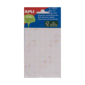 Etiquetas APLI Ø 10 mm permanente blanco (378 uds.)
