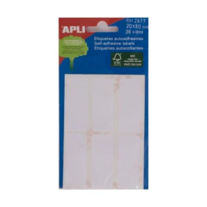 Etiquetas APLI 20 × 50 mm permanente blanco (36 uds.)