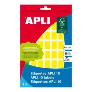 Etiquetas APLI 12 × 18 mm permanente amarillo (448 uds.)