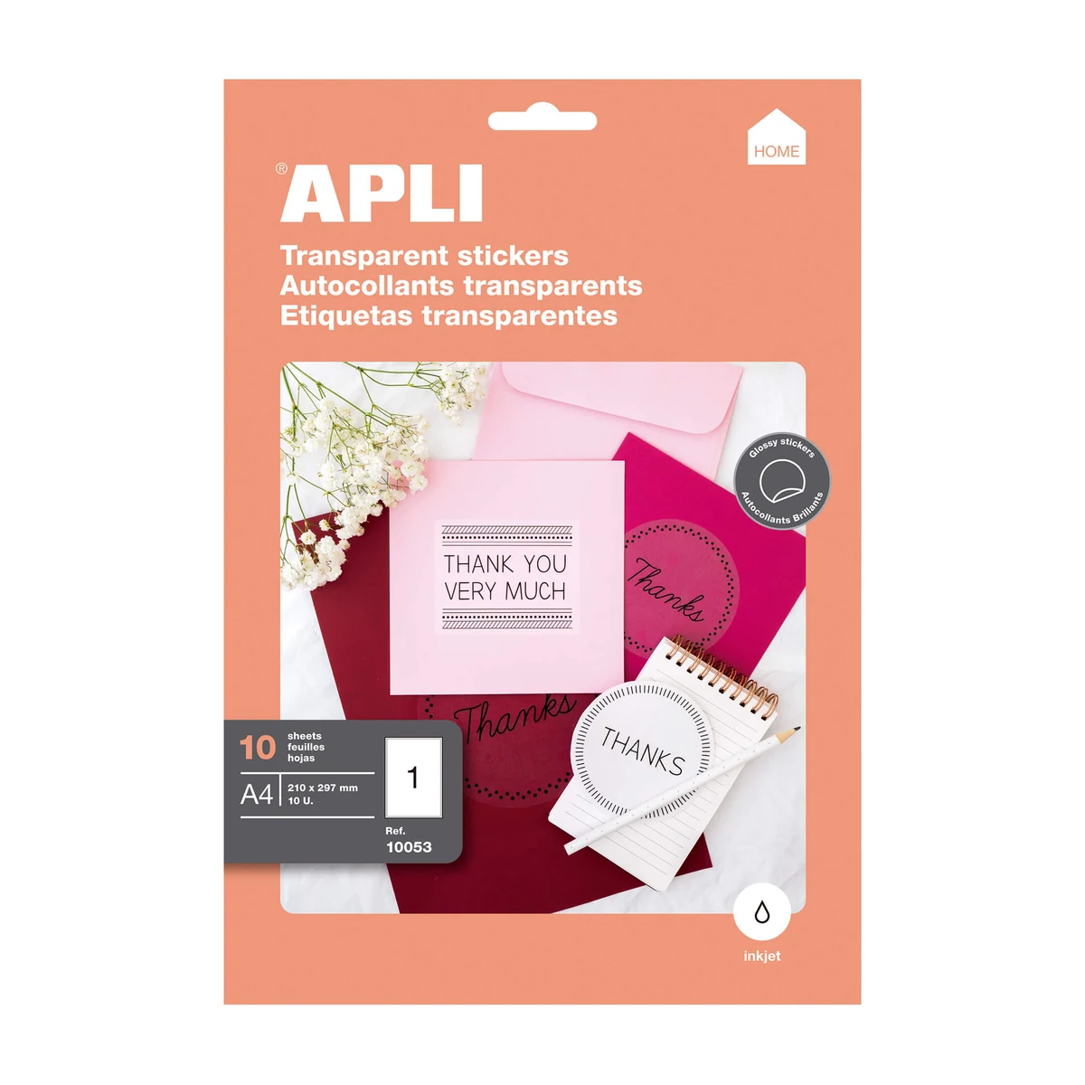 Etiquetas APLI 210 × 297 mm A4 permanente transparente (10 uds.) - Imagen 3