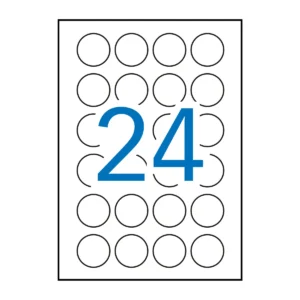 Etiquetas APLI Ø 40 mm A4 permanente blanco (600 uds.)