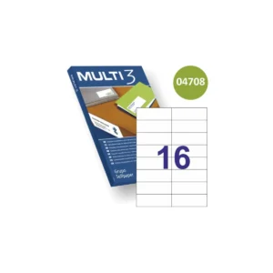 Etiquetas Multi3 105 × 37 mm A4 permanente blanco (1.600 uds.)