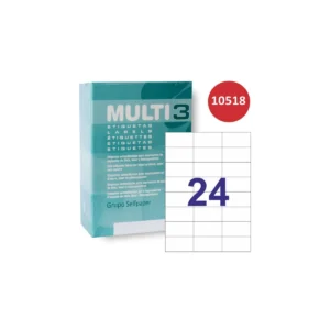 Etiquetas Multi3 70 × 37 mm A4 permanente blanco (12.000 uds.)
