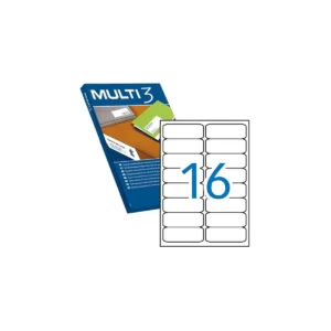 Etiquetas Multi3 99,1 × 34 mm A4 permanente blanco (8.000 uds.)