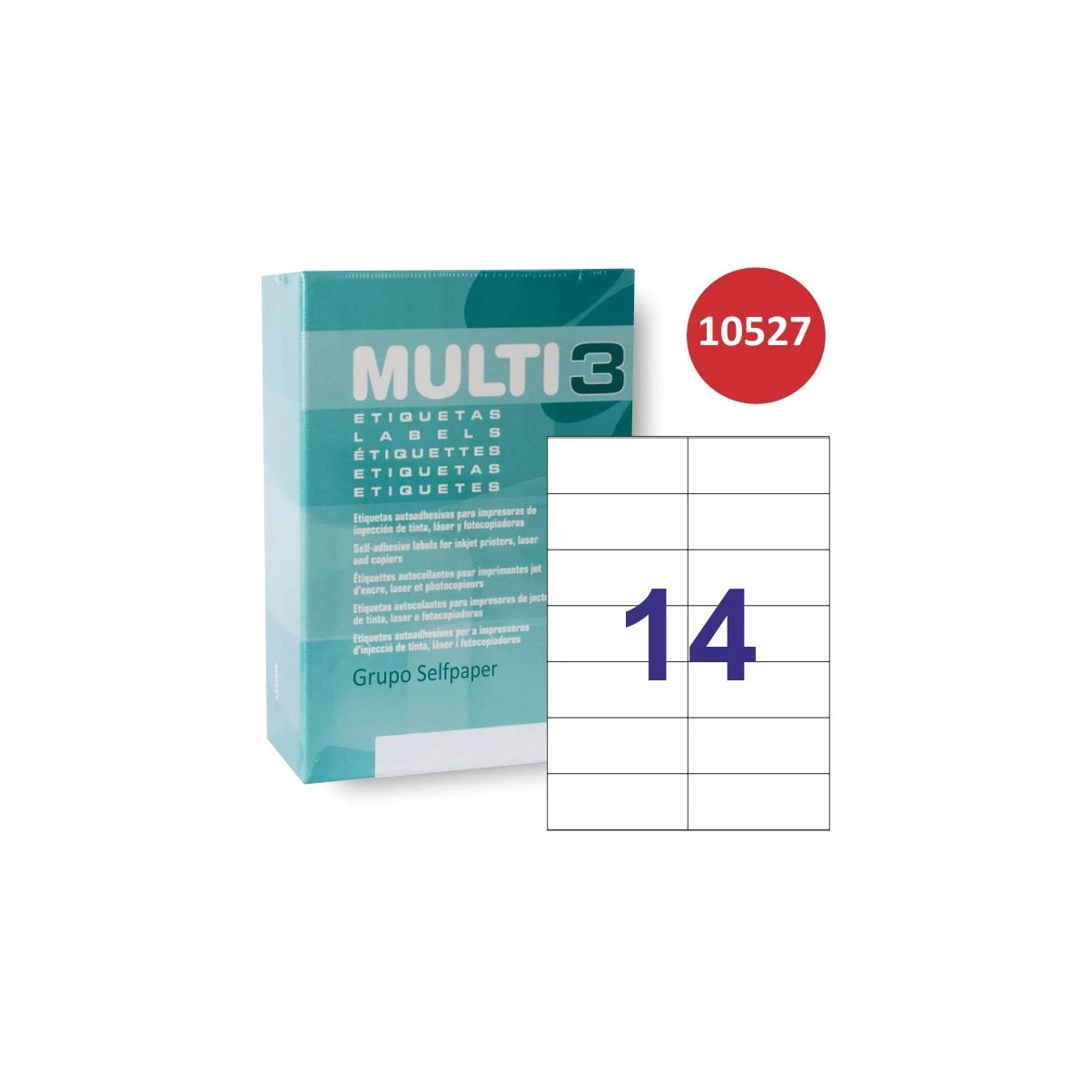 Etiquetas Multi3 105 × 42,4 mm A4 permanente blanco (7.000 uds.)