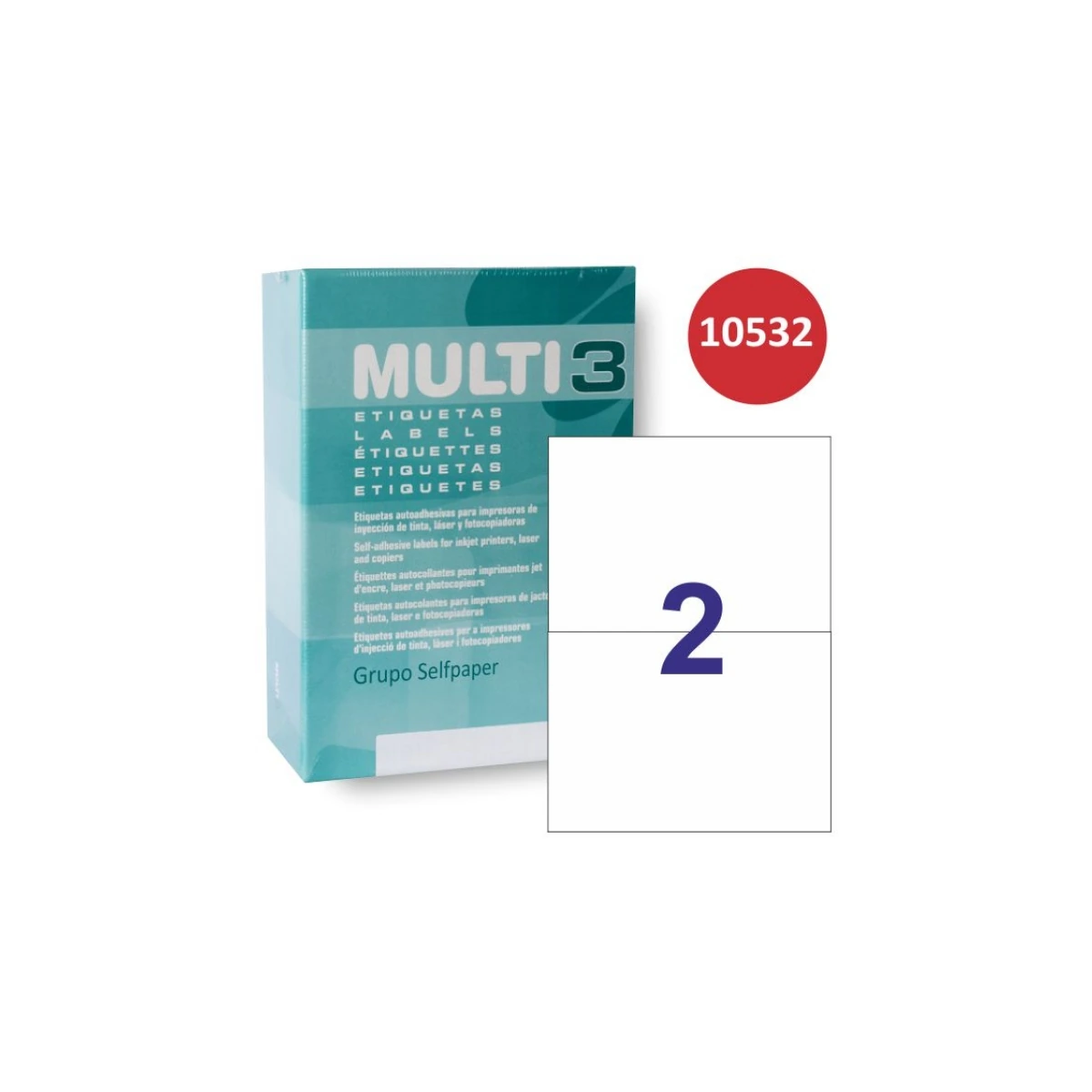 Etiquetas Multi3 210 × 148 mm A4 permanente blanco (1.000 uds.)