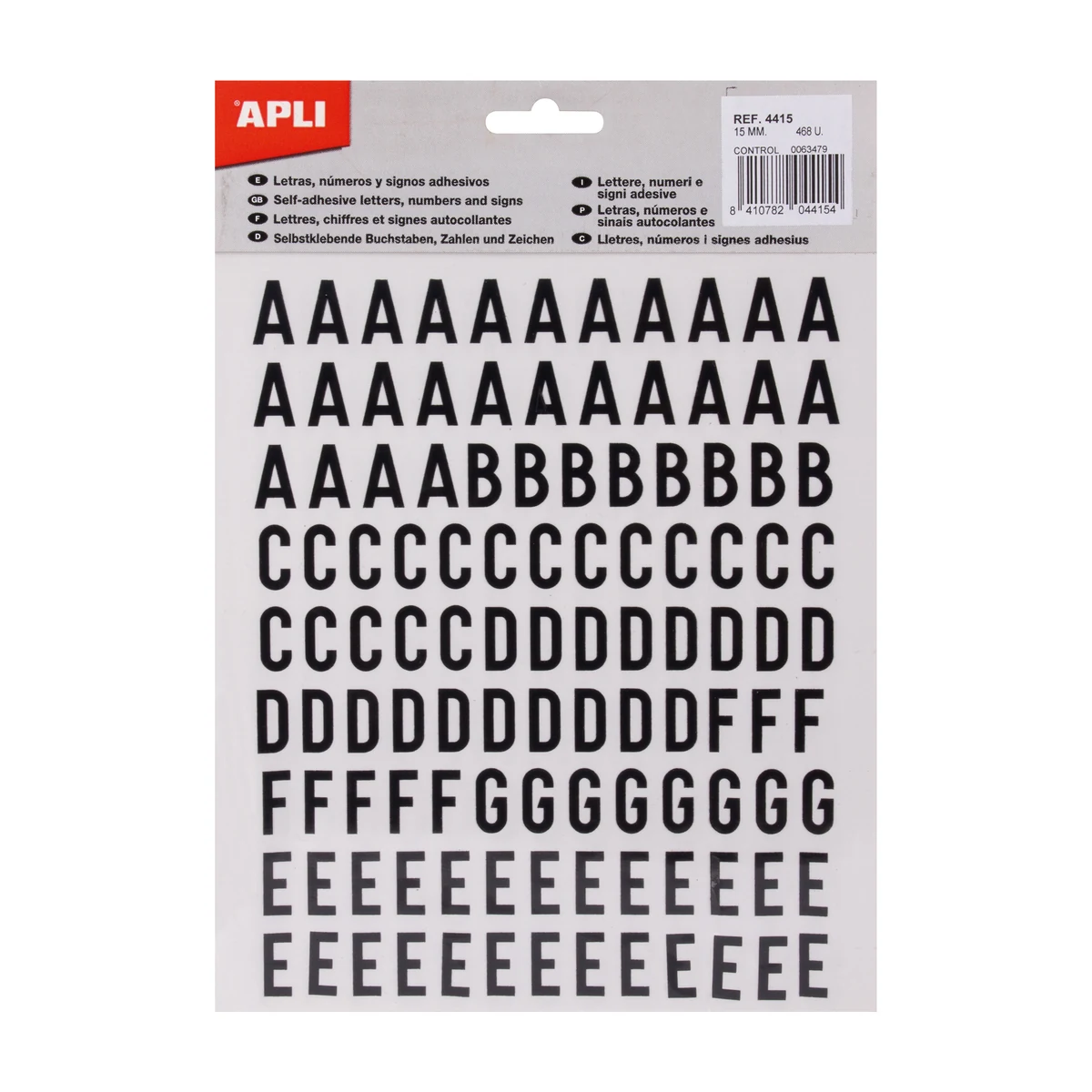 Letras adhesivas APLI 15 mm, negras - Imagen 2